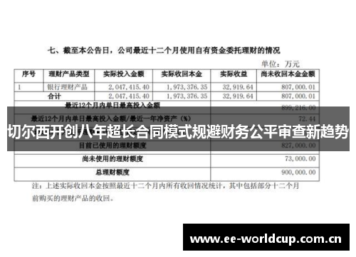 切尔西开创八年超长合同模式规避财务公平审查新趋势